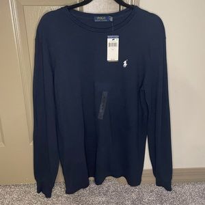 NEVER WORN WITH TAGS NAVY BLUE LONG SLEEVE POLO